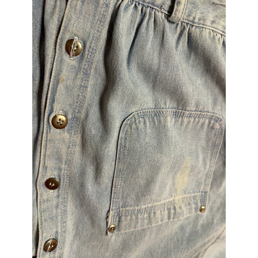 VTG AMI 90s Western Wear Med Wash Denim Short Sleeve Mini Dress Cotton Size 10 - Picture 14 of 15